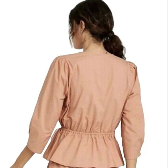 NWT a new day peplum faux wrap top - Picture 2 of 5